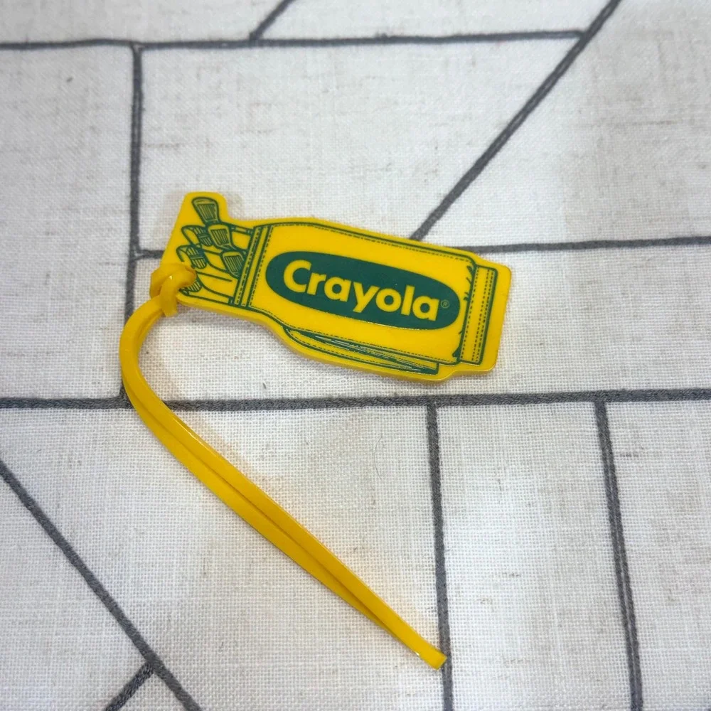 Crayola‎ Luggage Tag OS Yellow Vintage Golf Bag Novelty Travel Accessory